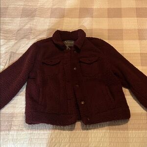 Natural Reflections Deep Red Sherpa Jacket